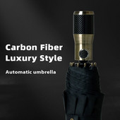 Leodauknow Veľký dáždnik pre mužov s rukoväťou z uhlíkových vlákien, skladací dáždnik, vonkajší, cestovný, obchodný, automatický dáždnik, vetruodolný slnečník