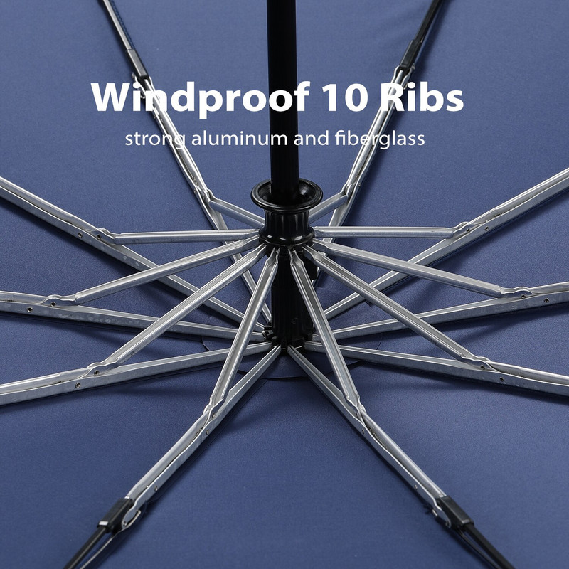 Leodauknow Veľký dáždnik pre mužov s rukoväťou z uhlíkových vlákien, skladací dáždnik, vonkajší, cestovný, obchodný, automatický dáždnik, vetruodolný slnečník