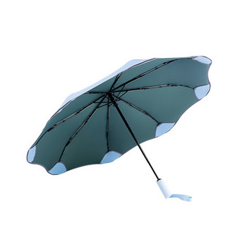 Анти-UV напълно автоматичен бизнес чадър 3 сгъваеми мъжки женски чадър Слънчев чадър Дъждовен женски ветроустойчив луксозен чадър за мъже