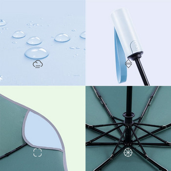 Анти-UV напълно автоматичен бизнес чадър 3 сгъваеми мъжки женски чадър Слънчев чадър Дъждовен женски ветроустойчив луксозен чадър за мъже