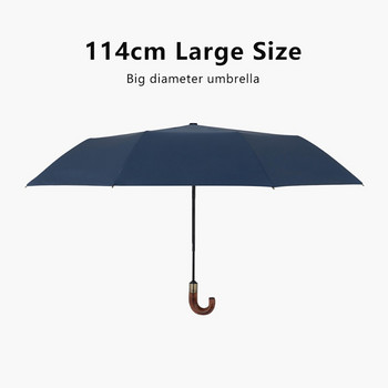 Parachase Rain Umbrella Automatic Wooden Curved Handle Business Umbrella Design Corporation 10K αντιανεμικό Big Fold Umbrella Man