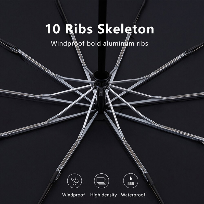Umbrelă de ploaie Parachase Mâner curbat din lemn automat Business Umbrella Design Corporation 10K Rezistent la vânt Umbrelă pliabilă pentru bărbat