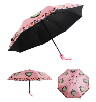 Kocotree Cartoon Totoro Umbrella Rain Detský vetruodolný ultraľahký slnečný dáždnik Automatické skladacie dáždniky Dámske dáždniky slnečník