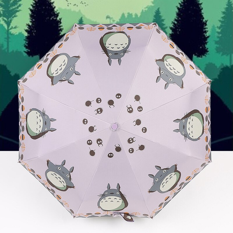 Kocotree Cartoon Totoro Umbrella Rain Detský vetruodolný ultraľahký slnečný dáždnik Automatické skladacie dáždniky Dámske dáždniky slnečník
