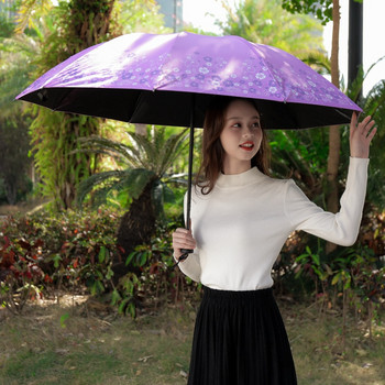 Ομπρέλα μεγάλου μεγέθους 10 Bones Μοτίβο λουλουδιών Ομπρέλες βροχής Anti UV Sun Protection Rain Umbrella Γυναικεία Πτυσσόμενη Ομπρέλα 4 Χρώμα