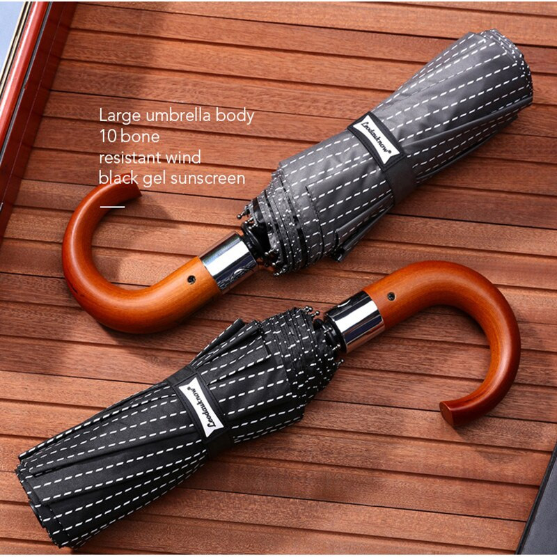 2019 Nový značkový pánsky dáždnik 10K vetruodolný drevený držiak veľké pánske dáždniky do dažďa kvalitné klasické biznis dáždniky