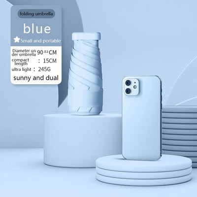 Mini skladací dáždnik, vreckový telefón, dámsky dáždnik, mužský ultraľahký, ľahký dážď, slnečný dáždnik, dievčenský slnečník s UV ochranou