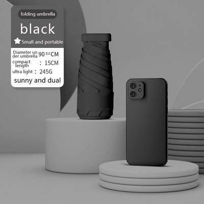 Mini skladací dáždnik, vreckový telefón, dámsky dáždnik, mužský ultraľahký, ľahký dážď, slnečný dáždnik, dievčenský slnečník s UV ochranou