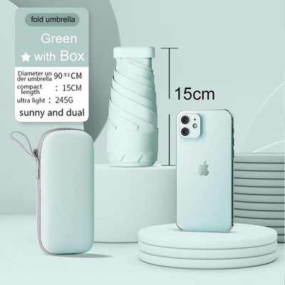 Mini skladací dáždnik, vreckový telefón, dámsky dáždnik, mužský ultraľahký, ľahký dážď, slnečný dáždnik, dievčenský slnečník s UV ochranou