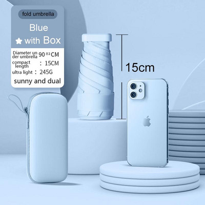 Mini skladací dáždnik, vreckový telefón, dámsky dáždnik, mužský ultraľahký, ľahký dážď, slnečný dáždnik, dievčenský slnečník s UV ochranou