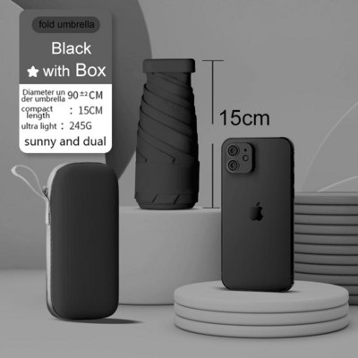 Mini skladací dáždnik, vreckový telefón, dámsky dáždnik, mužský ultraľahký, ľahký dážď, slnečný dáždnik, dievčenský slnečník s UV ochranou