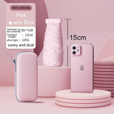 Mini skladací dáždnik, vreckový telefón, dámsky dáždnik, mužský ultraľahký, ľahký dážď, slnečný dáždnik, dievčenský slnečník s UV ochranou