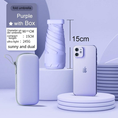 Mini skladací dáždnik, vreckový telefón, dámsky dáždnik, mužský ultraľahký, ľahký dážď, slnečný dáždnik, dievčenský slnečník s UV ochranou