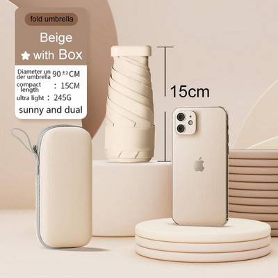 Mini skladací dáždnik, vreckový telefón, dámsky dáždnik, mužský ultraľahký, ľahký dážď, slnečný dáždnik, dievčenský slnečník s UV ochranou