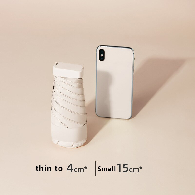 Mini skladací dáždnik, vreckový telefón, dámsky dáždnik, mužský ultraľahký, ľahký dážď, slnečný dáždnik, dievčenský slnečník s UV ochranou