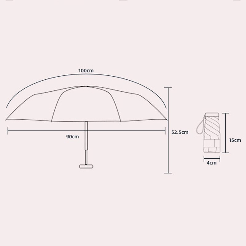 Mini skladací dáždnik, vreckový telefón, dámsky dáždnik, mužský ultraľahký, ľahký dážď, slnečný dáždnik, dievčenský slnečník s UV ochranou