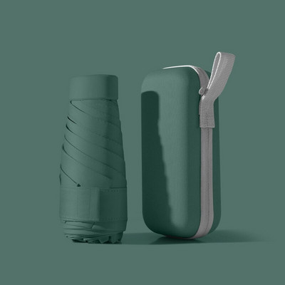 Mini vreckový skladací slnečník s kapsulou, ultrafialová ochrana, slnečník, 6-násobný slnečník, ľahký, dámsky, prenosný, paraguas