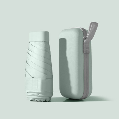 Mini vreckový skladací slnečník s kapsulou, ultrafialová ochrana, slnečník, 6-násobný slnečník, ľahký, dámsky, prenosný, paraguas