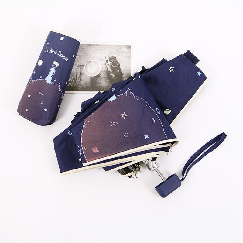 LISM Kreslený dáždnik Malý princ Dáždnik Dámske skladacie dáždniky Dámsky slnečník Krásny mini vreckový dáždnik Paraguas