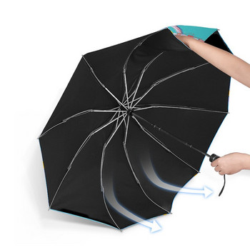Ветроустойчив сгъваем чадър с черно покритие Котешки слънчеви чадъри Дъждовни дамски оригинални обратни автоматични чадъри против UV лъчи Момчета Paraguas