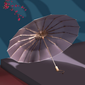 16K αντιανεμική ομπρέλα Γυναικεία βροχή Ιαπωνικού στυλ Καθαρές ομπρέλες ήλιου Προστασία UV Μεγάλη πτυσσόμενη ομπρέλα Γυναικεία ομπρέλα UPF50+