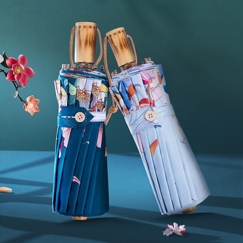 16K szélálló esernyő eső női japán stílusú tiszta napernyők UV védelem nagy összecsukható esernyő női napernyő UPF50+