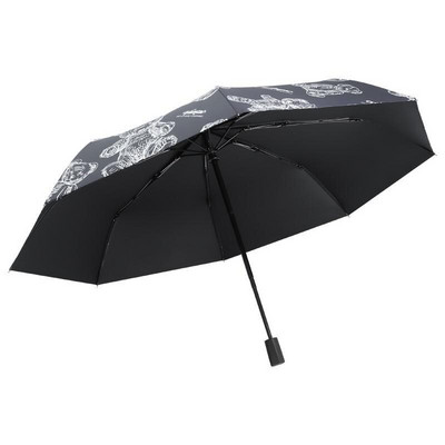 Dámsky skladací automatický dáždnik s kresleným medveďom, vetruodolný dáždnik, slnečník do dažďa a slnka, trojnásobný detský cestovný dáždnik