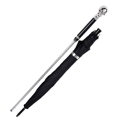 Dáždnik s dlhou rukoväťou, mečom a hákom, čierny, pre mužov, palica, katana, silný, kreativita, vetruodolný, samurajský, dažďový výstroj BD50UM