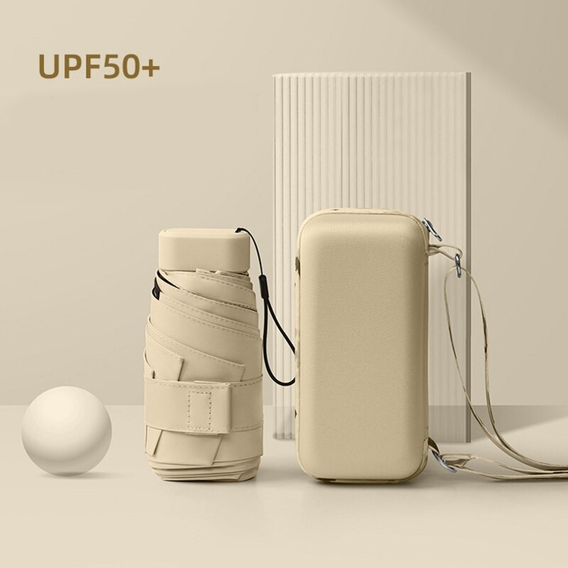 Prenosný vreckový slnečník s dvojitým použitím, dámsky skladací ľahký slnečník, opaľovací krém
