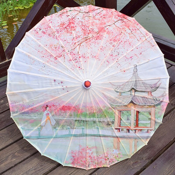 Γυναικεία ομπρέλα Μεταξωτή υπαίθρια ιαπωνική άνθη κερασιάς Αρχαίος χορός Γάμος διακοσμητική ομπρέλα Ομπρέλα λαδιού σε κινέζικο στυλ