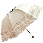 Biely čipkovaný dáždnik Dámsky batoh Lolita Strong Prenosný plážový dáždnik Krásny vetruodolný slnečník Paraplu Dažďové vybavenie AE50YS