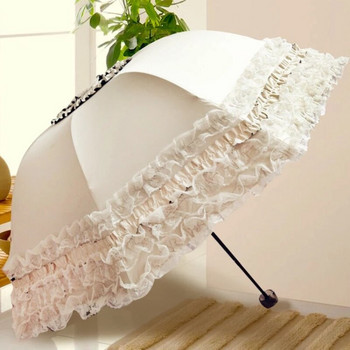 Λευκή δαντέλα ομπρέλα Γυναικείο σακίδιο πλάτης Lolita Δυνατή φορητή ομπρέλα παραλίας Όμορφη αντιανεμική ομπρέλα Paraplu Rain Gear AE50YS