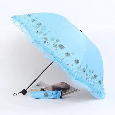 Biely čipkovaný dáždnik Dámsky batoh Lolita Strong Prenosný plážový dáždnik Krásny vetruodolný slnečník Paraplu Dažďové vybavenie AE50YS