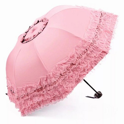 Biely čipkovaný dáždnik Dámsky batoh Lolita Strong Prenosný plážový dáždnik Krásny vetruodolný slnečník Paraplu Dažďové vybavenie AE50YS