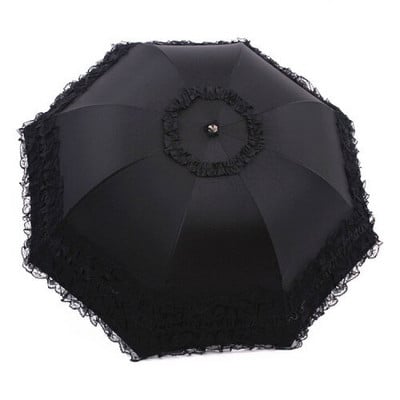 Biely čipkovaný dáždnik Dámsky batoh Lolita Strong Prenosný plážový dáždnik Krásny vetruodolný slnečník Paraplu Dažďové vybavenie AE50YS