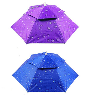 Rain Gear Summer Νέα δημιουργική Sun/Rain συμπαγείς διπλές αντιανεμικές ομπρέλες Anti-UV καπέλο ψαρέματος Φορητό