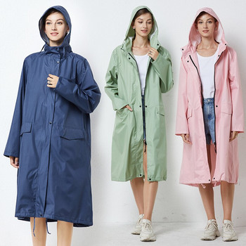 Ενήλικες άντρες Γυναικείες Αδιάβροχα μακρύ παχύ παλτό βροχής γενικής χρήσης αδιάβροχο πόντσο πεζοπορίας αδιάβροχο με κουκούλα