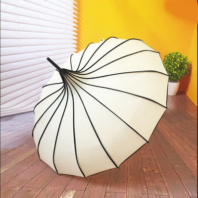 Vintage Pagoda Umbrella Vestuvių vakarėlis Saulės lietus UV Apsauginis skėtis Kelionės Spalvingas moterų skėtis-30