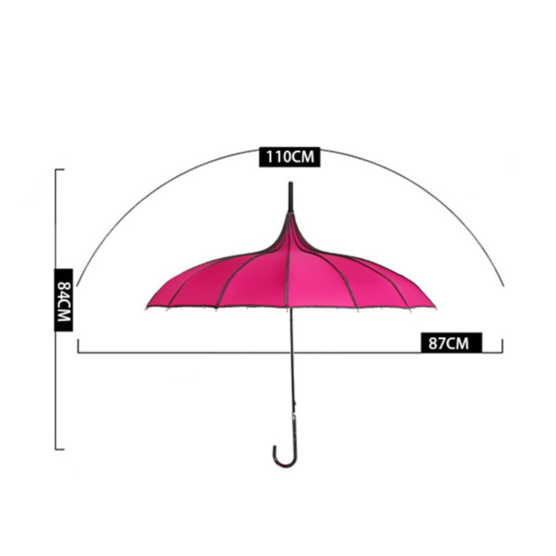 Vintage Pagoda Esernyő Menyasszonyi Esküvői Party Sun Rain UV védő esernyő Utazás színes női esernyő-30