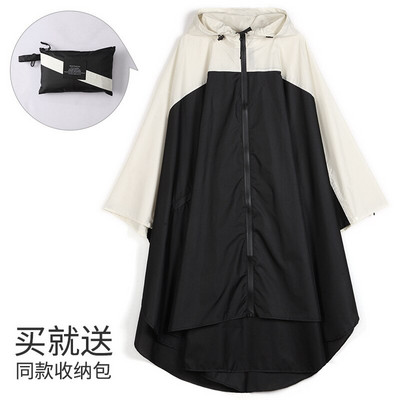 1ks EVA pršiplášť pre ženy s čiapkou, zipsom, elegantnejším pončom, štýlovým dlhým nepremokavým plášťom do dažďa
