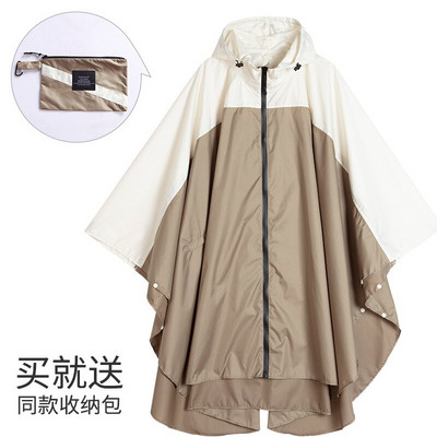 1ks EVA pršiplášť pre ženy s čiapkou, zipsom, elegantnejším pončom, štýlovým dlhým nepremokavým plášťom do dažďa