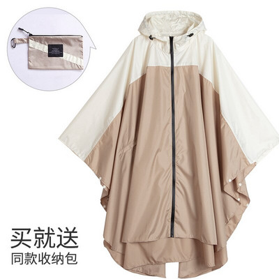 1ks EVA pršiplášť pre ženy s čiapkou, zipsom, elegantnejším pončom, štýlovým dlhým nepremokavým plášťom do dažďa