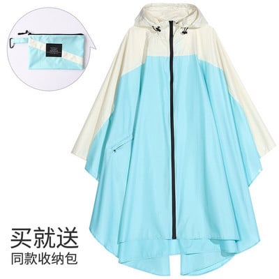 1ks EVA pršiplášť pre ženy s čiapkou, zipsom, elegantnejším pončom, štýlovým dlhým nepremokavým plášťom do dažďa