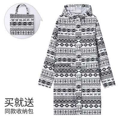 Női esőkabát, hosszú esőruha Férfi esőkabát Át nem eresztő poncsó divatos felnőtt kabát vízálló esőköpeny huzat kapucnis