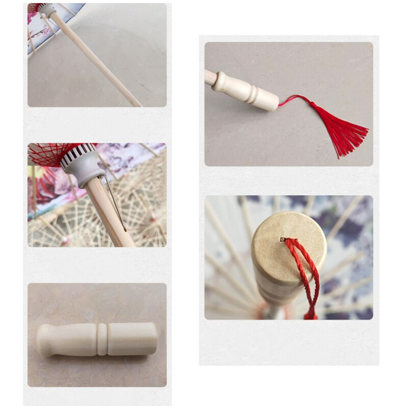 Ρετρό μεταξωτή υφασμάτινη ομπρέλα Γυναικεία Ιαπωνική ανθισμένη κερασιά Διακοσμητική ομπρέλα Κινέζικης τεχνοτροπίας λαδόχαρτο Ξύλινη λαβή