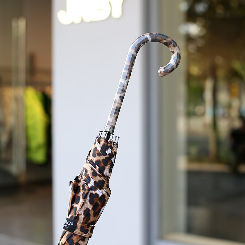 Parachase Fashion Model Leopard Umbrelă ploaie femei rezistente la vânt cu mâner lung umbrelă fete brand automat umbrele pliabile 8K