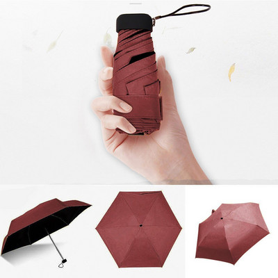 Mini umbrelă de soare de buzunar 5 Umbrelă de soare pliabilă, ultra ușoară, plate, ușoară Umbrelă de soare pliabilă Mini umbrelă