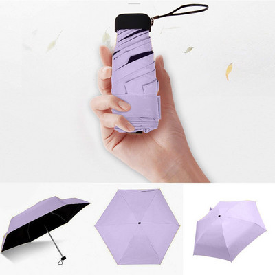 Mini umbrelă de soare de buzunar 5 Umbrelă de soare pliabilă, ultra ușoară, plate, ușoară Umbrelă de soare pliabilă Mini umbrelă