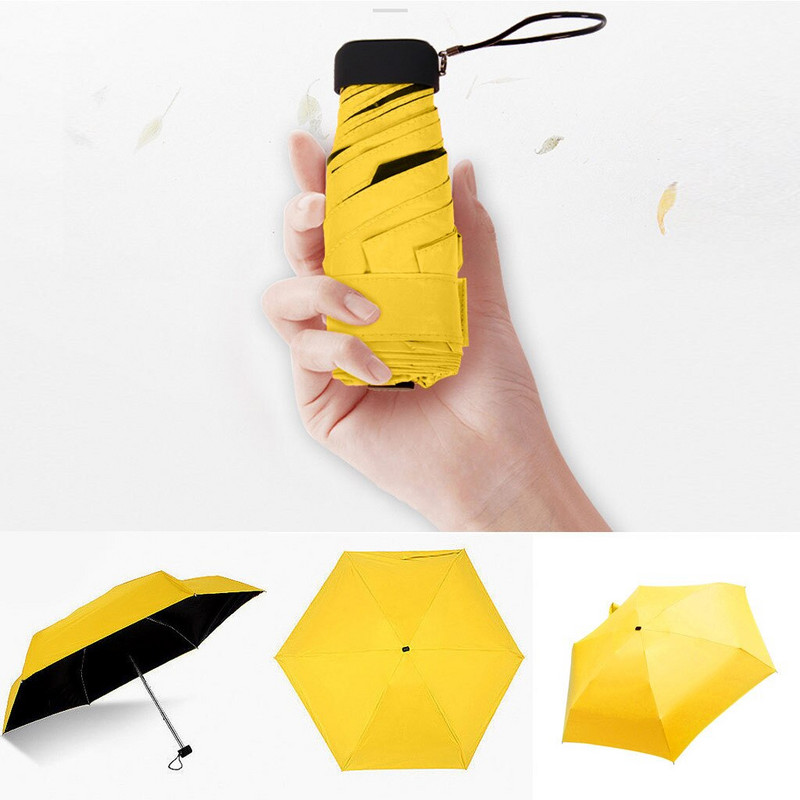 Mini umbrelă de soare de buzunar 5 Umbrelă de soare pliabilă, ultra ușoară, plate, ușoară Umbrelă de soare pliabilă Mini umbrelă