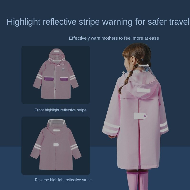 Detský pršiplášť, pončo do dažďa, chlapci, dievčatá, pončo so školskou taškou, detská zahustená vetrovka, pršiplášť, pončo do dažďa